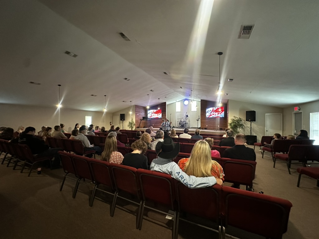 Congregation gathered for a Sunday service at City Church